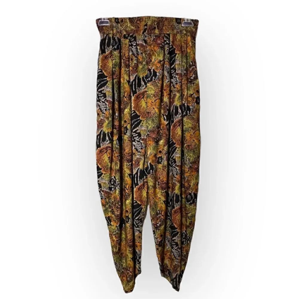 Studio Michelle Stuart orange green black Pants Size S vintage tapered legs